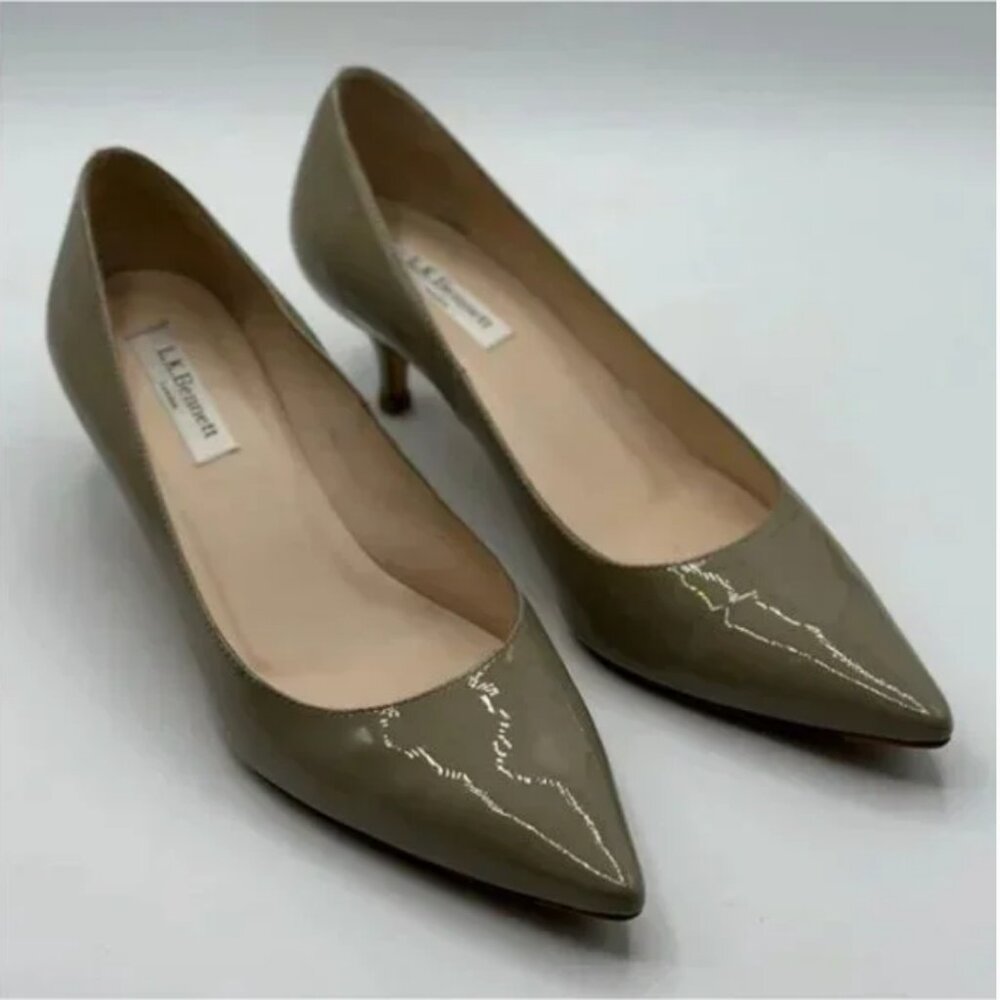 LK Bennett Women's Audrey Pointed-toe Patent Leather Court Shoes Size 40